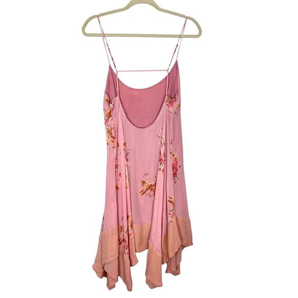 Free People Mini Dress Medium Pink Sleeveless Floral Faded Bloom Sleeveless M - Picture 3 of 16